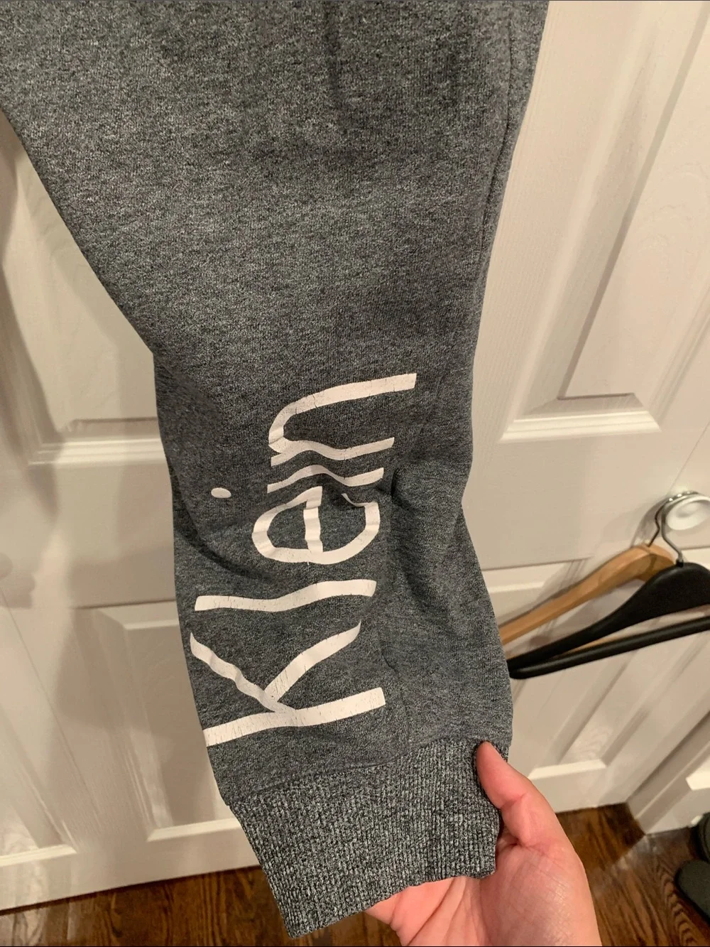 Calvin Klein Dark Gray Capri Sweatpants with White Logo - Picture 8 of 12